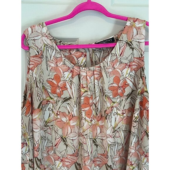 Lord & Taylor Context Pink Floral Sleeveless Round Neck Blouse Size 3X - Picture 2 of 8